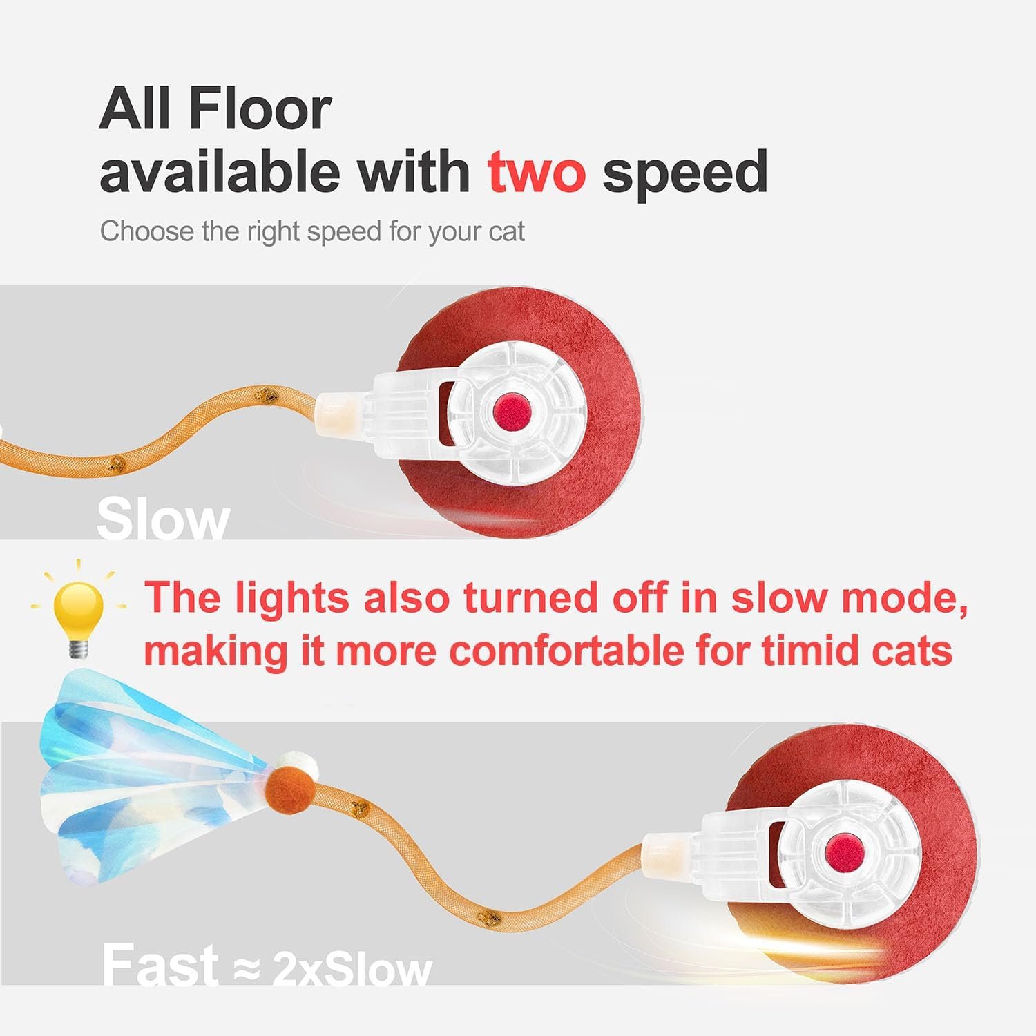 Interactive Cat Toys for Indoor Cats,The 3rd Generation Agile Moving Cat Ball with Elastic Mesh Tail,Automatic Kitten Toys for Bored Indoor Cats,Motion Activated (Orange) - Image 4