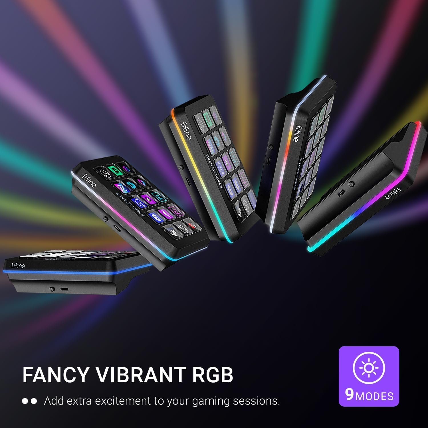 FIFINE AmpliGame Stream Controller with 15 Macro Keys, Streaming Keyboard with Trigger Actions in OBS/Twitch/YouTube/Streamlabs, Shortcut Buttons Keypad Works with Mac and PC-D6 - Image 5