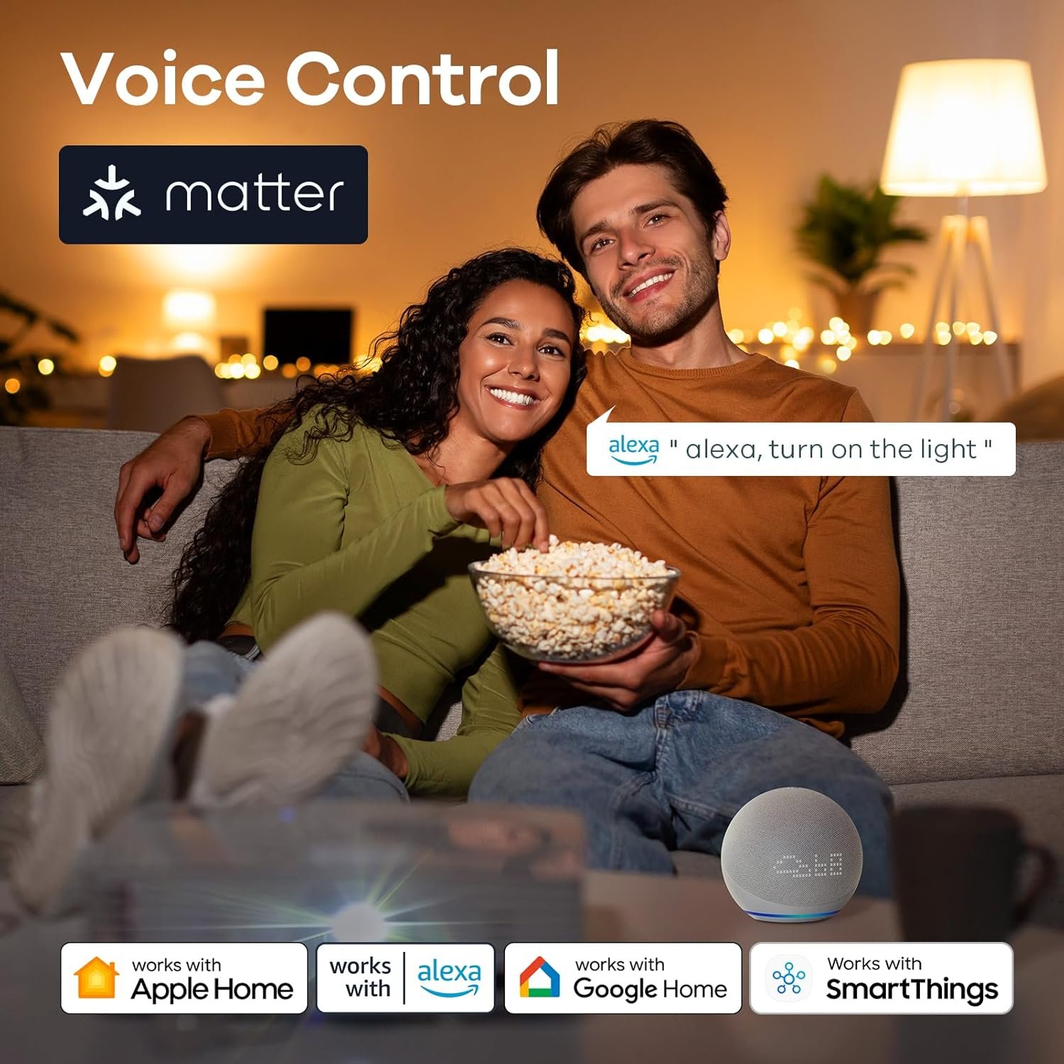 Linkind Matter Smart Light Bulb, ST19 (ST58) Smart Edison Bulbs, 2700K-6500K E26 LED Bulb 8W 60W, 800LM Edison Light Bulb, Work with Alexa, Google Home, Apple Home, SmartThings, 2.4GHz WiFi, 4-Pack - Image 6