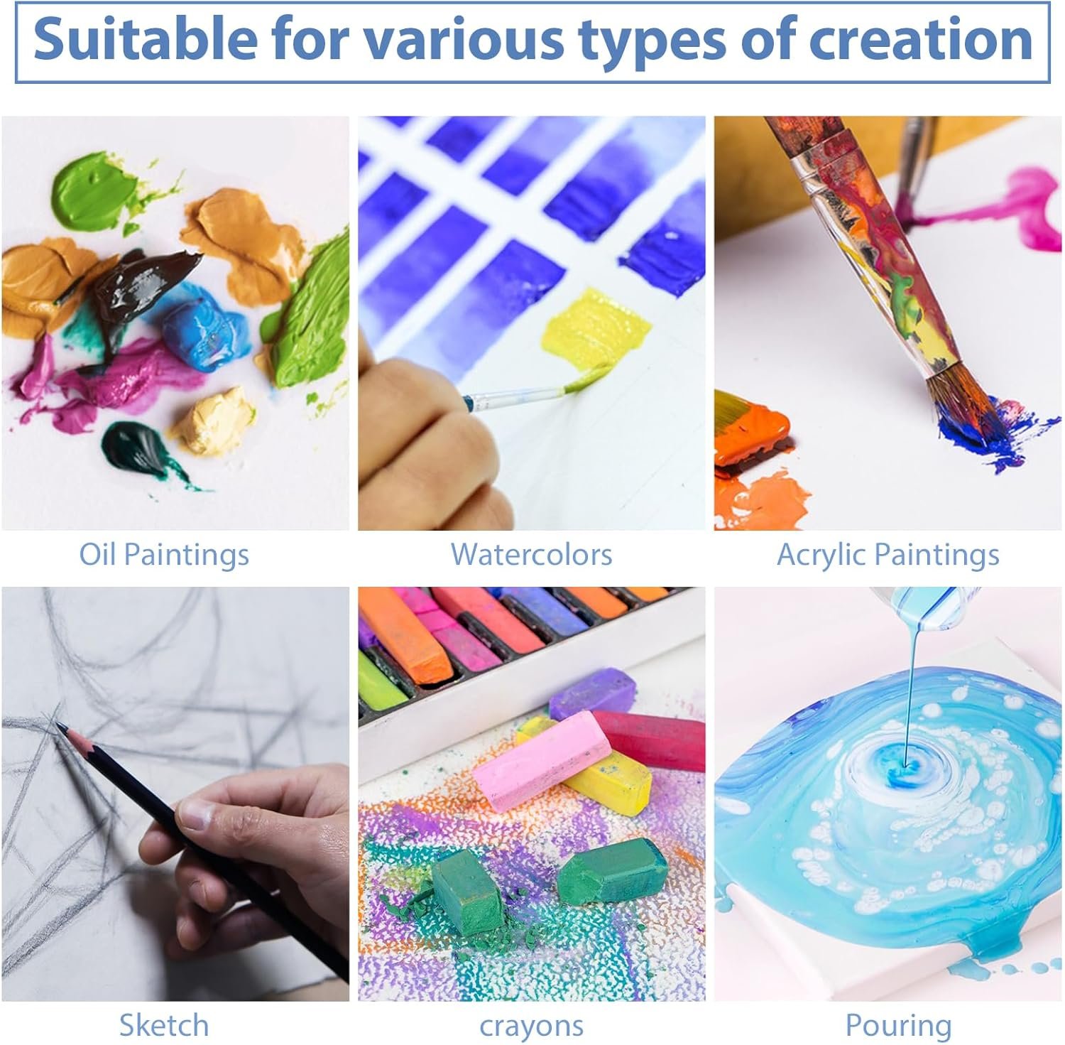 ESRICH Canvas Boards for Painting, 5 Pack Canvases for Painting 8x10 Cotton Primed Acid Free Blank Canvas Panels for Oil Paint, Watercolor, Acrylic Paint, Gouache and Tempera. - Image 5