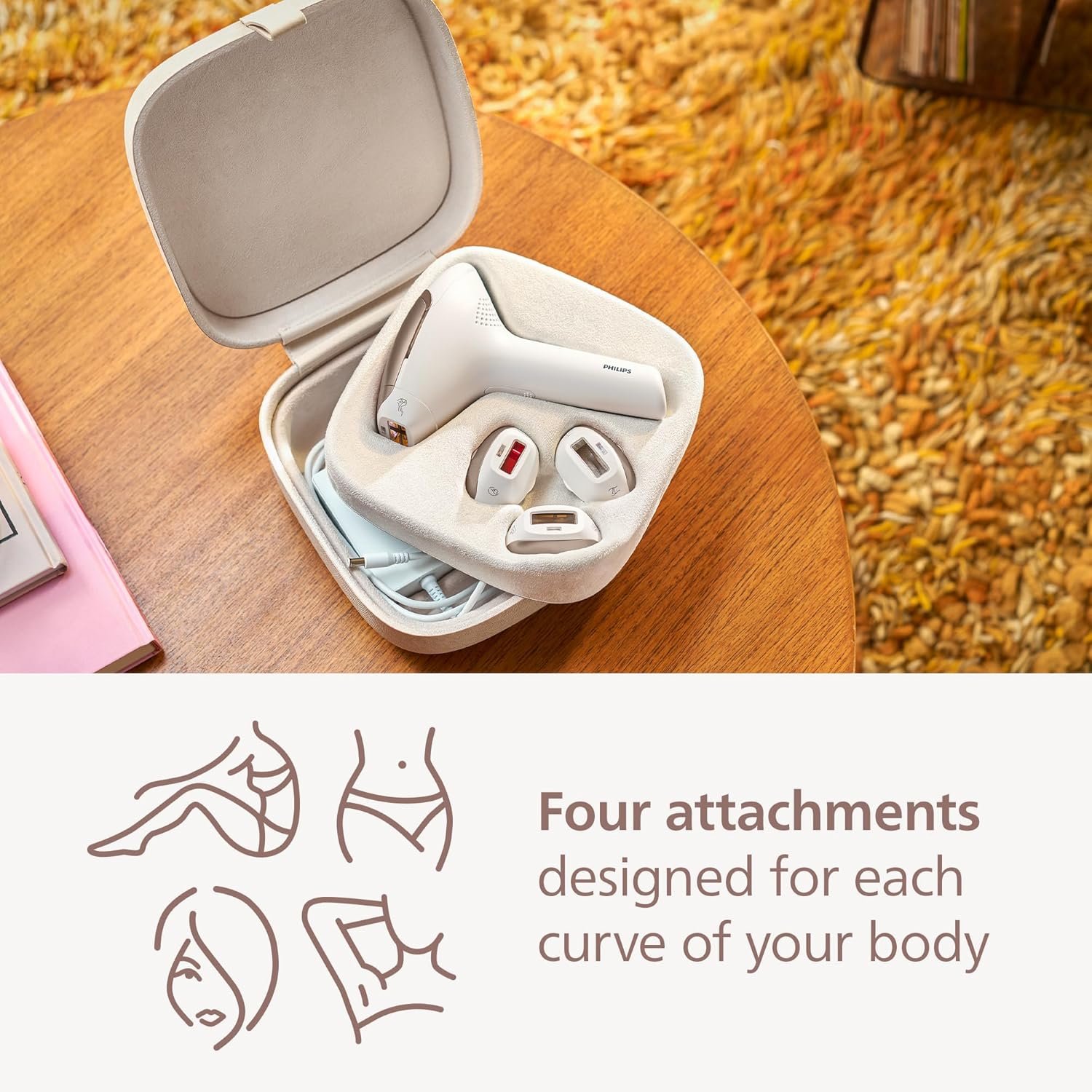 Philips Lumea 9000 Series IPL Hair Removal Device, Visible Permanent Laser Hair Reduction Done at Home, for Women & Men, SenseIQ Technology, 4 Attachments for Body, Face, Bikini & Underarms, BRI984/03 - Image 8