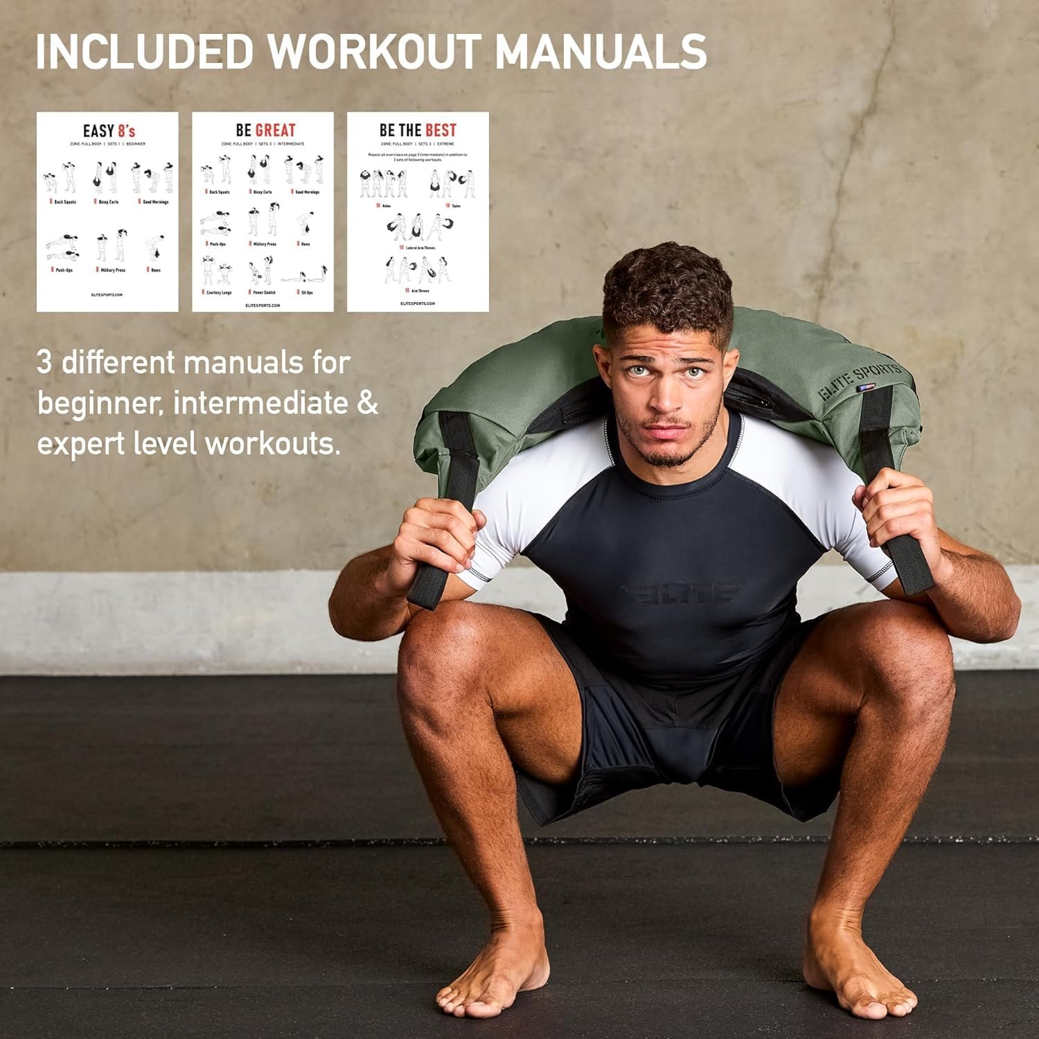 Elite Sports Bulgarian Canvas Bag, Fitness Canvas MMA Gym Cross Workout Training Sandbag 17, 25, 33, 45 lbs (UNFILLED) - Image 4