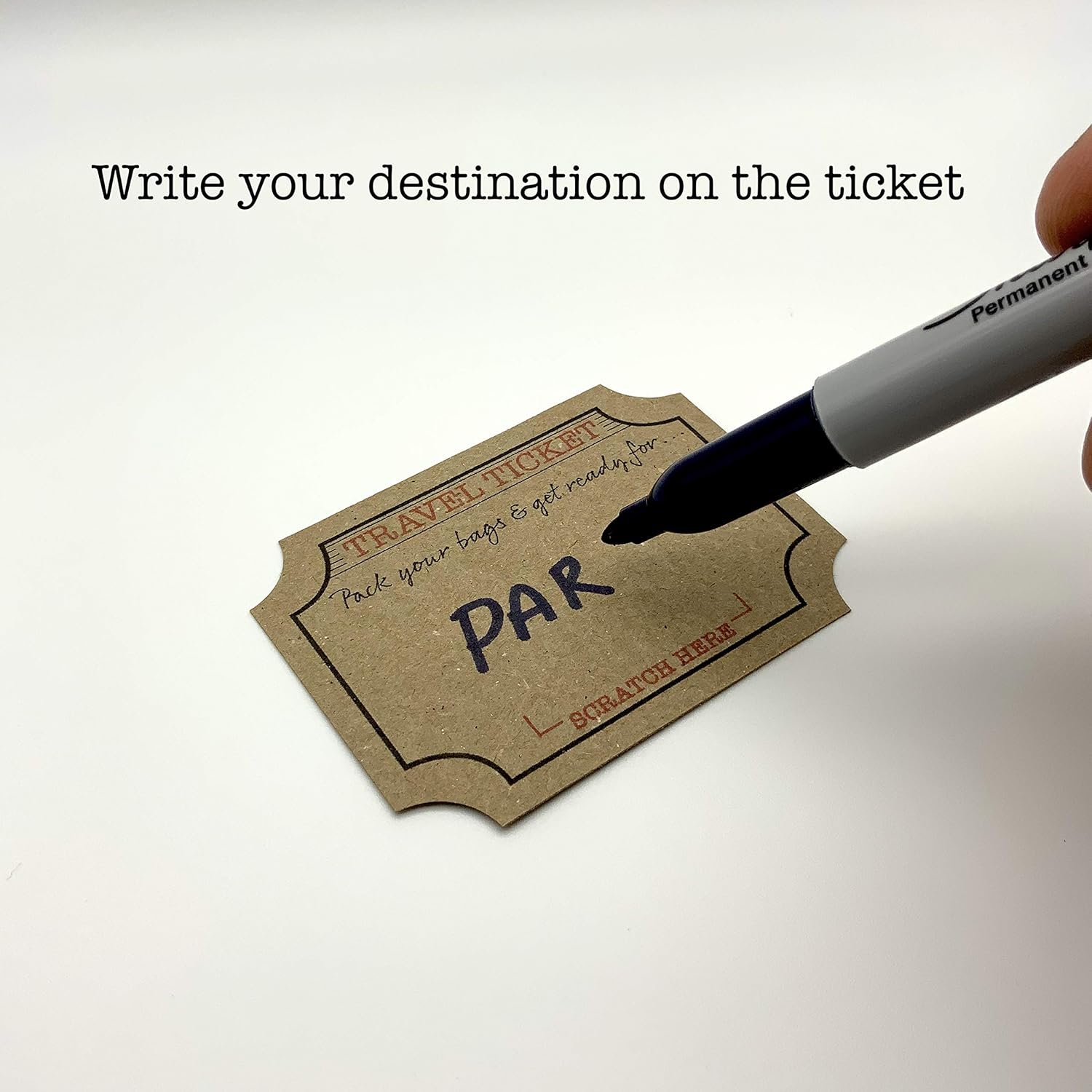 DIY Surprise Mini Suitcase & Mini Travel Ticket Scratch & Reveal Card Gift bundle (DIY). Perfect for Valentines, vacations, birthday, family trips away! - Image 3