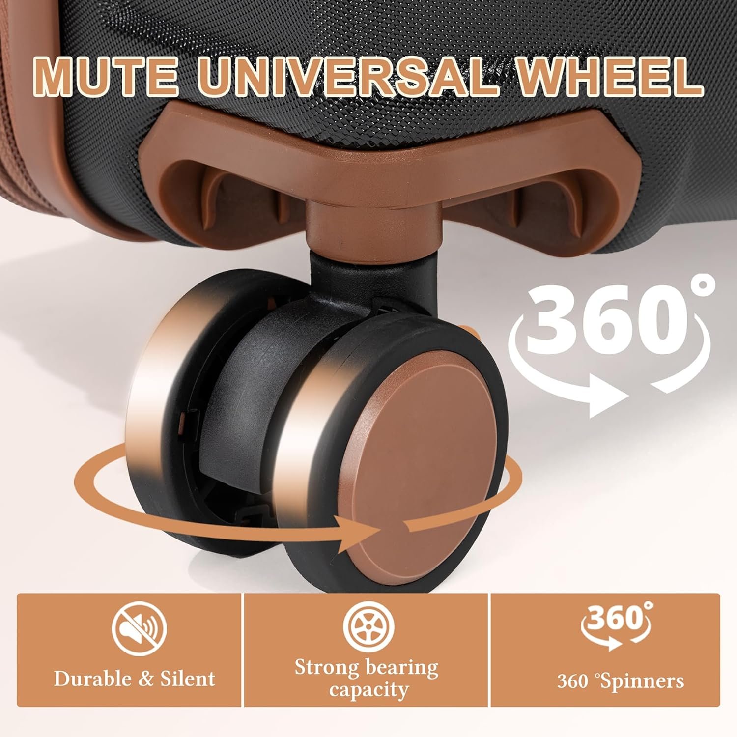 5 piece Luggage Set Expandable Suitcase 22x14x9 Airline Approved Carry on, ABS Hard Case Suitcases with Spinner Wheels, TSA Lock (Black) - Image 4