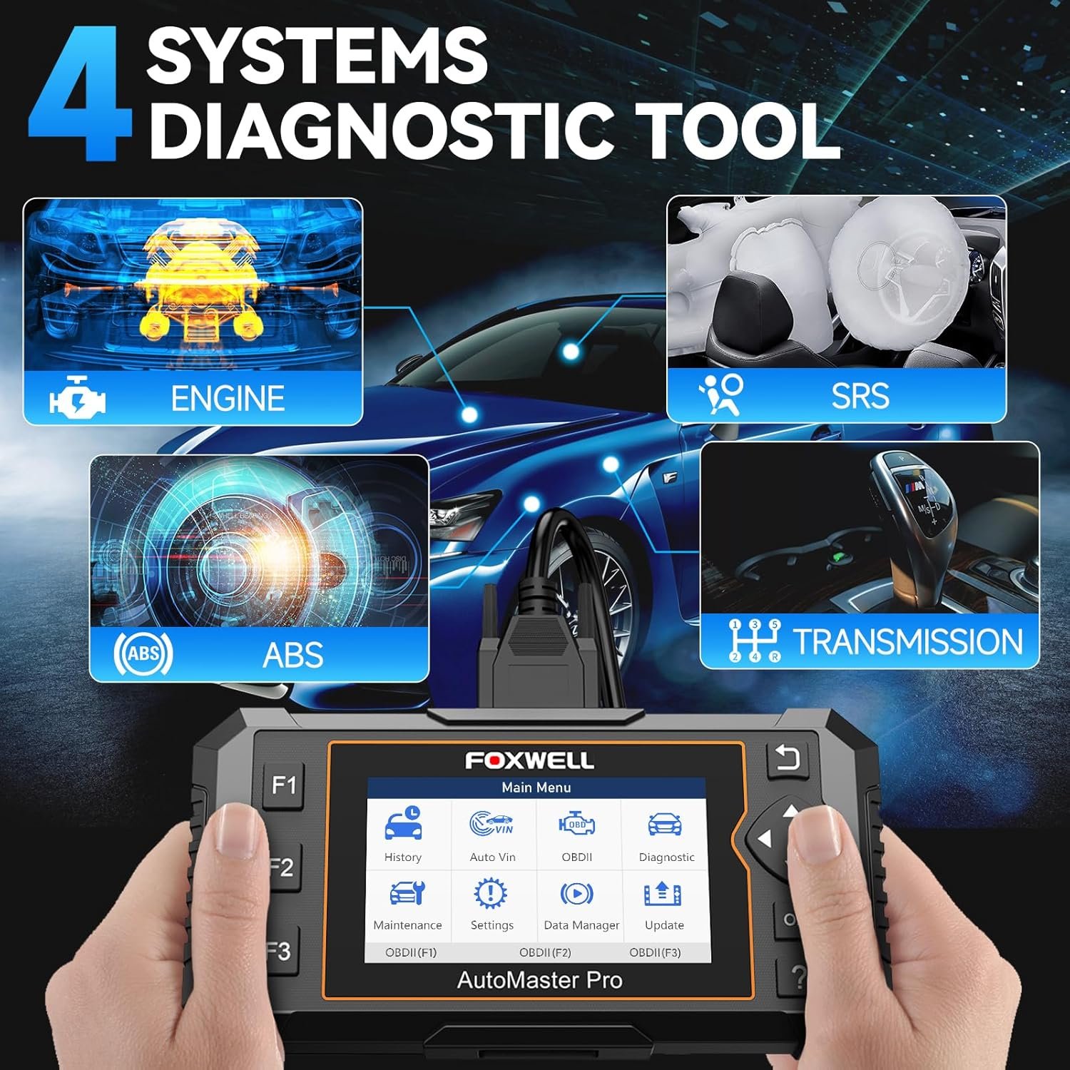 2026 FOXWELL NT614 Elite OBD2 Scanner with 5 Resets ABS Bleeding, SAS Calibration, Oil, EPB, Throttle, Upgrade of NT604 Code Reader Scan Tools, ABS SRS Engine Transmission Battery Test Car Scanner - Image 3