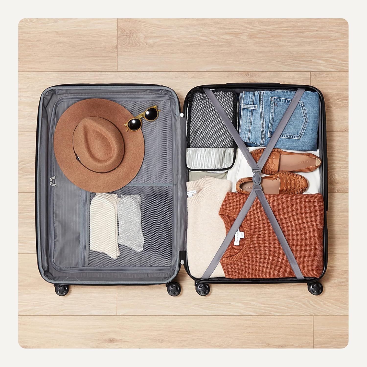 Amazon Basics 30" Hardside Large Checked Luggage, Hardshell Suitcase With Four Multi-directional Wheels, Expandable For Up to 15% More Space, Scratch-Resistant Shell, Black - Image 5