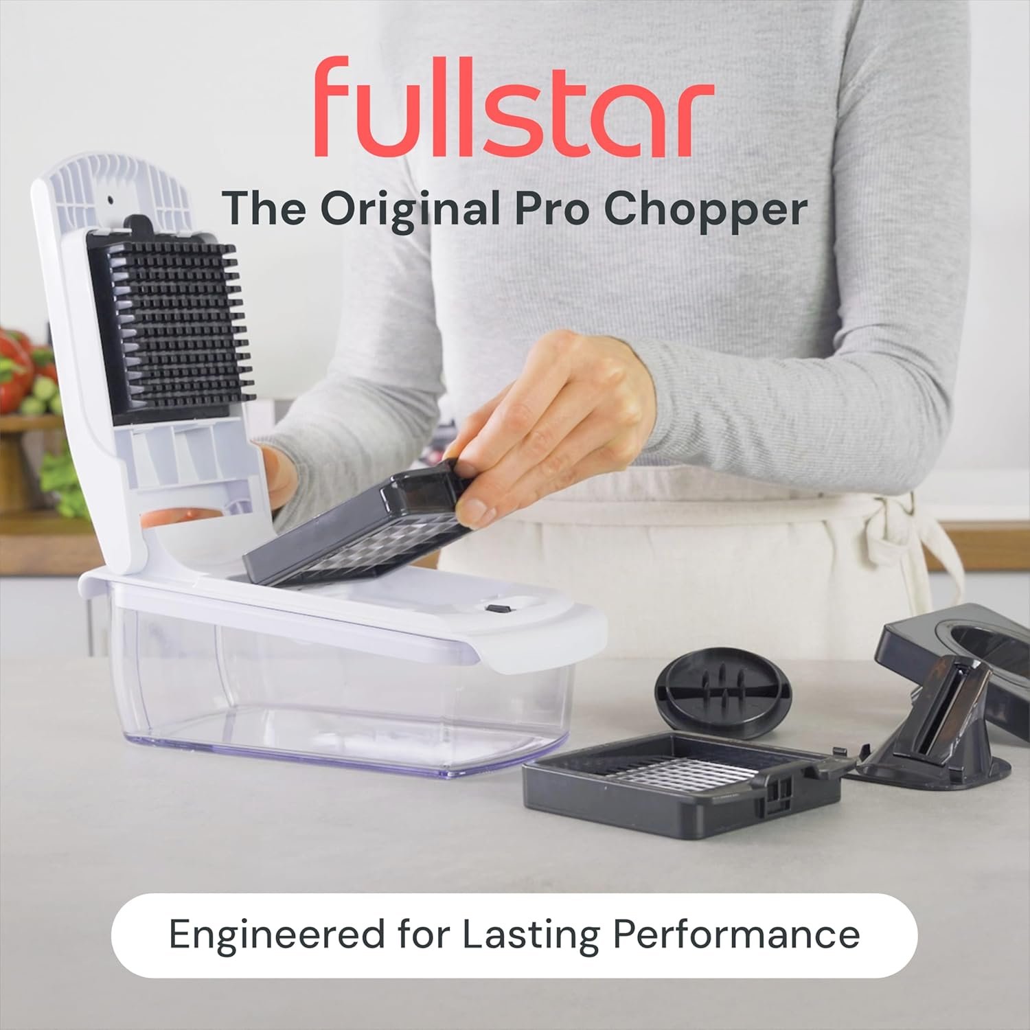 Fullstar The Original Pro Chopper - Vegetable Chopper and Spiralizer, Food Chopper with Container, Fruit Slicer, Kitchen Gadgets & Gifts, Home Essentials (4 in 1, White) - Image 3