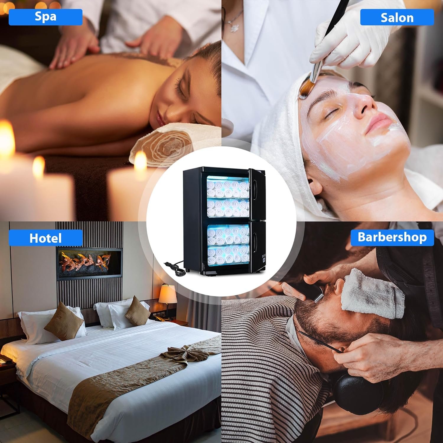 AW BYOOTIQUE Spa Towel Warmer Cabinet for Facial, 46L Extra Large Capacity, 2in1 Professional Black Double Hot Towel Cabinet Heater Machine for Beauty Salon,Barber,Massage,Hair Salon,Estheticians - Image 9