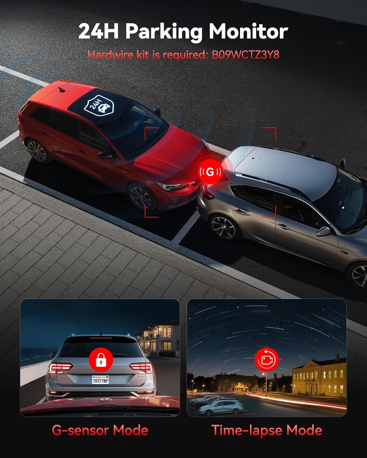 REDTIGER 4K Dash Cam Front Rear, STARVIS 2 Sensor, Free Card Included, 5.8GHz WiFi-20MB/s Fast Download, Dash Camera for Cars with GPS, WDR Night Vision, 170°Wide Angle, 24H Parking Mode(F7NP) - Image 7