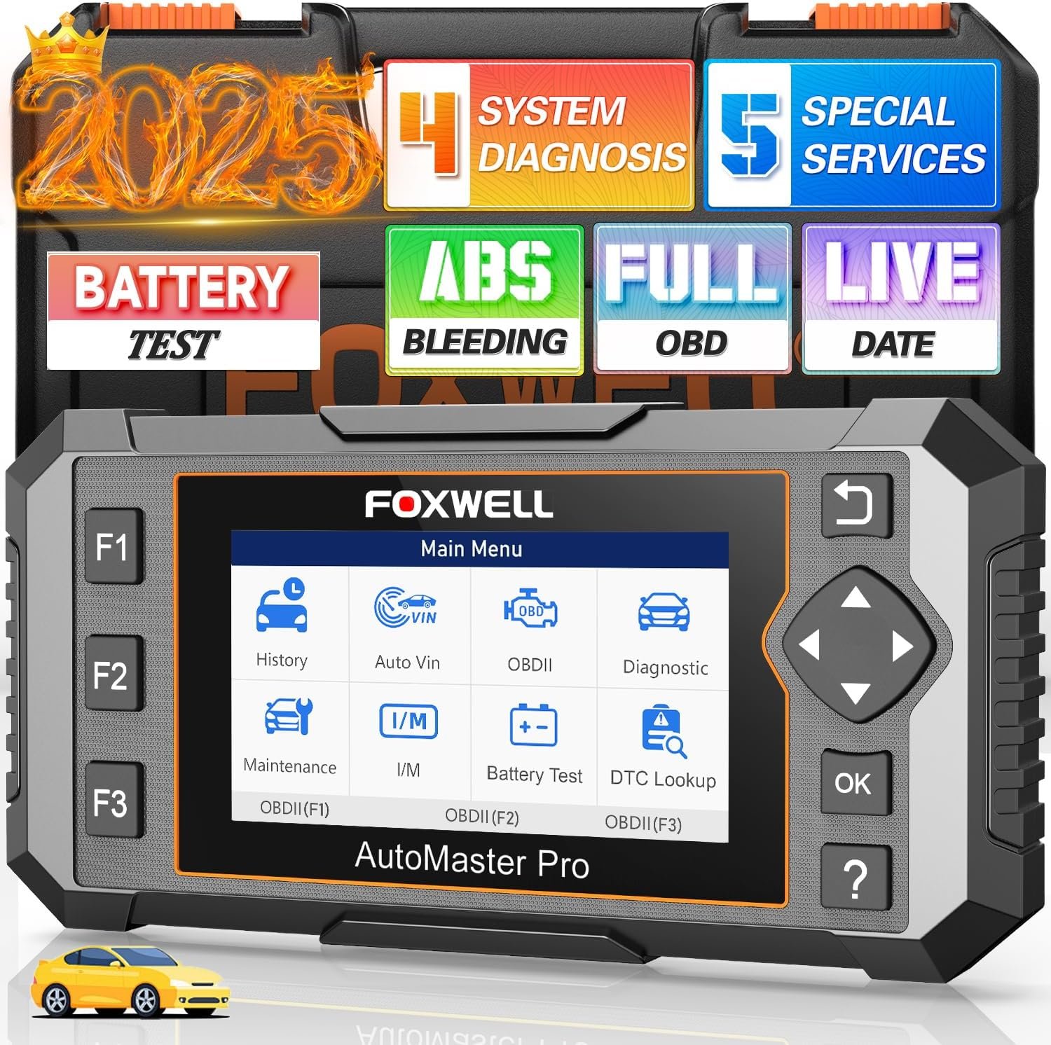 2026 FOXWELL NT614 Elite OBD2 Scanner with 5 Resets ABS Bleeding, SAS Calibration, Oil, EPB, Throttle, Upgrade of NT604 Code Reader Scan Tools, ABS SRS Engine Transmission Battery Test Car Scanner - Image 2