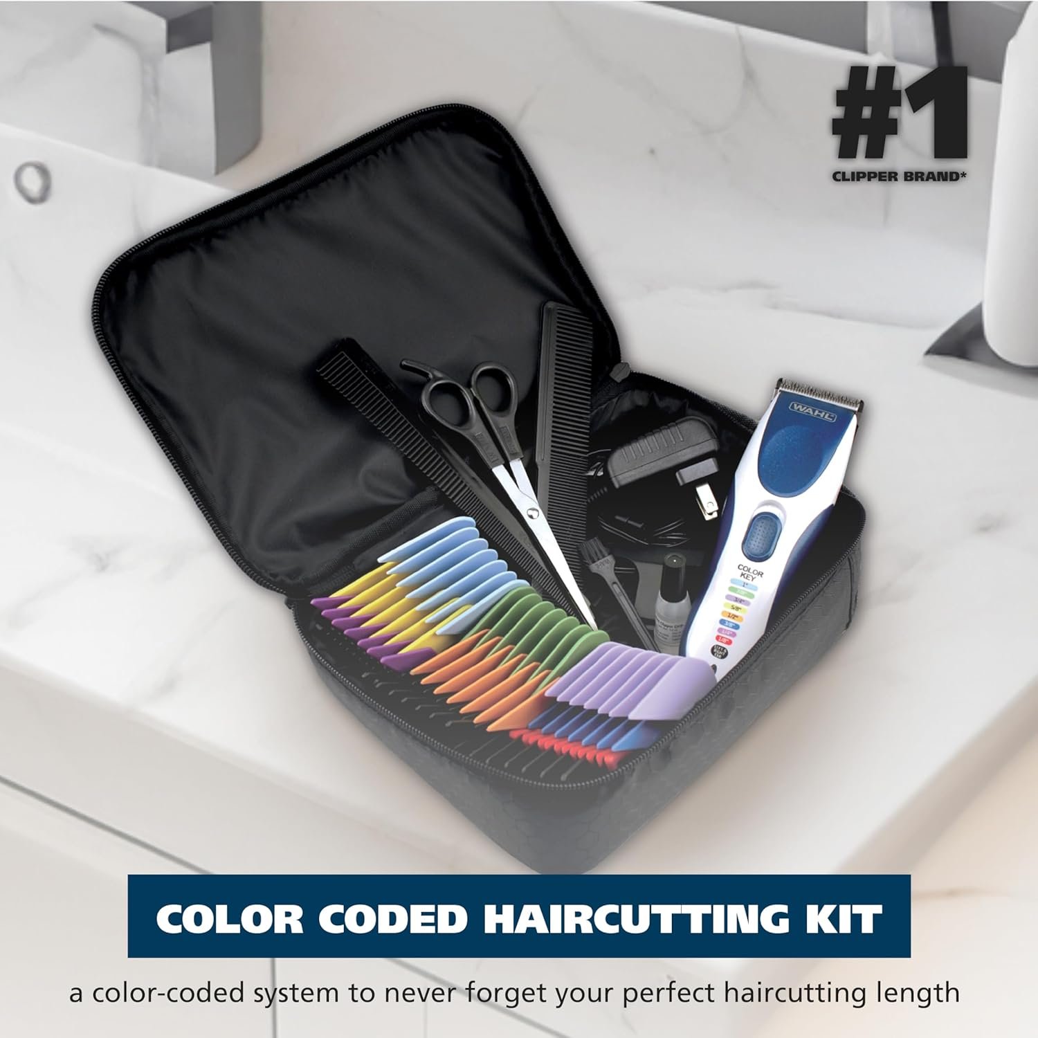Wahl Color Pro Cordless Rechargeable Hair Clipper & Trimmer – Easy Color-Coded Guide Combs - for Men, Women, & Children – Model 9649P - Image 3