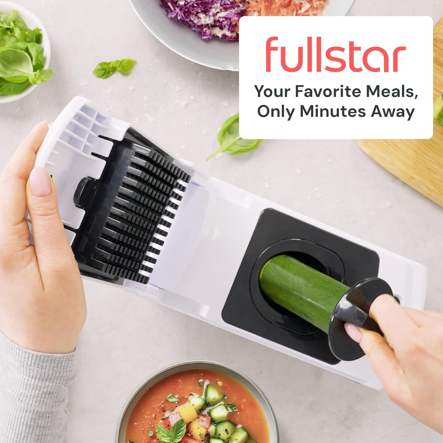 Fullstar The Original Pro Chopper - Vegetable Chopper and Spiralizer, Food Chopper with Container, Fruit Slicer, Kitchen Gadgets & Gifts, Home Essentials (4 in 1, White) - Image 10