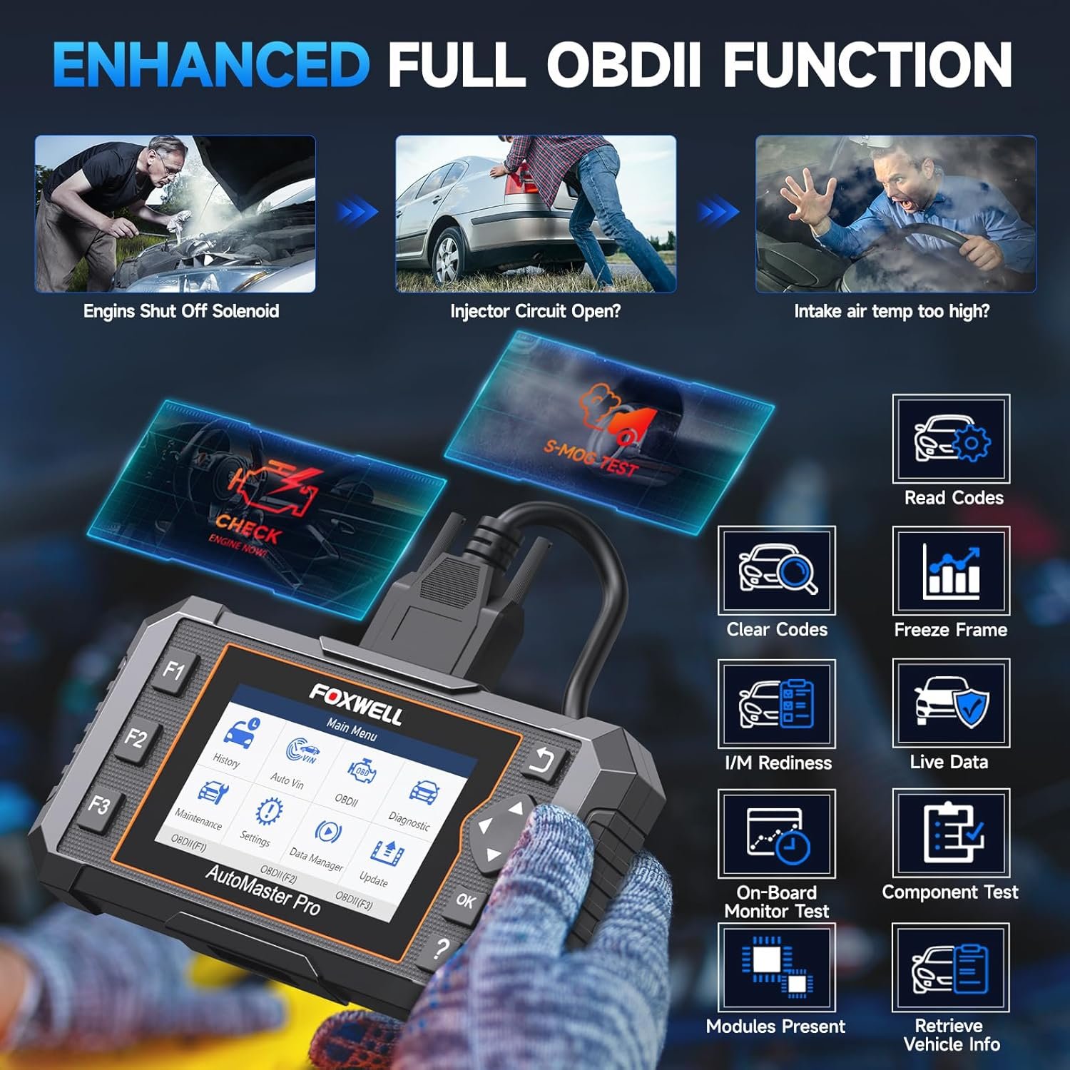 2026 FOXWELL NT614 Elite OBD2 Scanner with 5 Resets ABS Bleeding, SAS Calibration, Oil, EPB, Throttle, Upgrade of NT604 Code Reader Scan Tools, ABS SRS Engine Transmission Battery Test Car Scanner - Image 5
