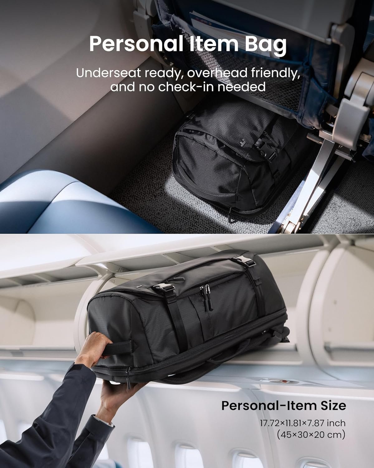 tomtoc Travel Backpack 28L, TSA Friendly Flight Approved Carry-on Luggage, Personal Item Travel Bag, Water-resistant Lightweight Business Rucksack, Durable Bag Fits 16 Inch Laptop - Image 5